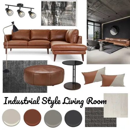 Industrial Living Room Interior Design Mood Board by mavischiu on Style Sourcebook