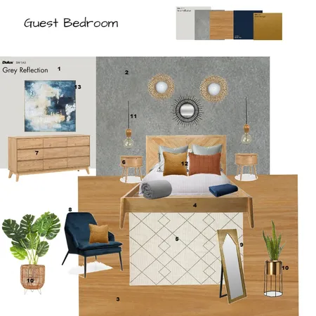 Guest Bedroom Interior Design Mood Board by Asma Murekatete on Style Sourcebook