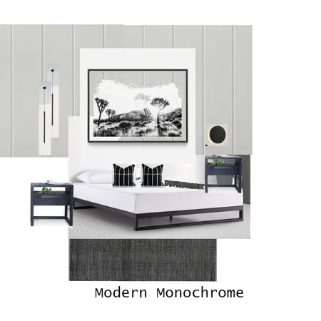 Modern Monochrome Desert Master Bedroom Interior Design Mood Board by Kater222 on Style Sourcebook