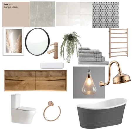 Bathroom with warm tones Interior Design Mood Board by KEH80 on Style Sourcebook