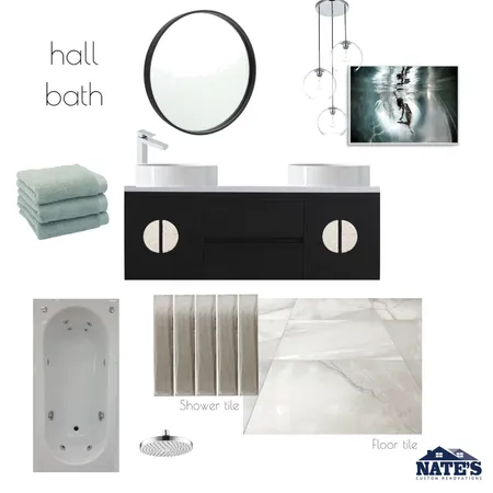 hall bathroom Interior Design Mood Board by lincolnrenovations on Style Sourcebook