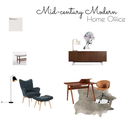 Mid-century modern home office Interior Design Mood Board by Elaine2186 on Style Sourcebook
