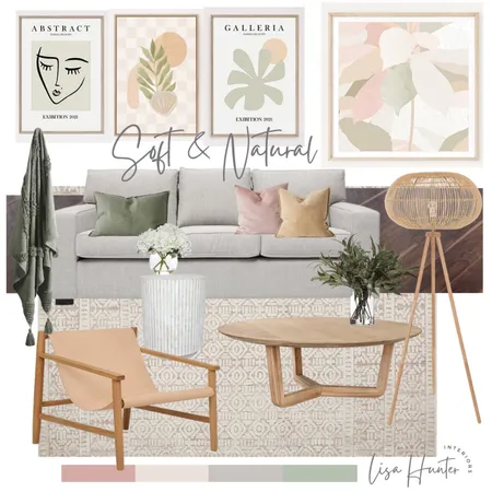 Natural Timber and Soft Pastel Living Room Interior Design Mood Board by Lisa Hunter Interiors on Style Sourcebook