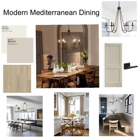 Modern Mediterranean Dining Interior Design Mood Board by Mary Helen Uplifting Designs on Style Sourcebook