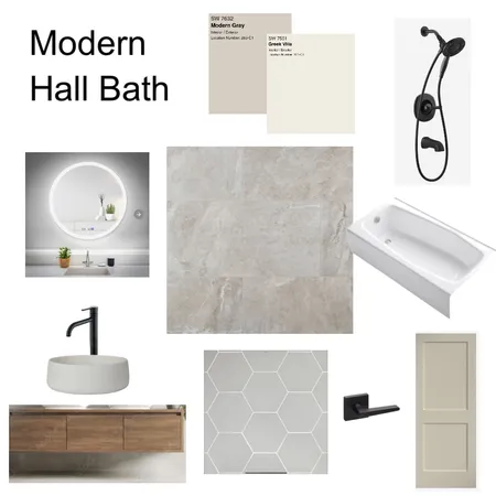 Modern Hall Bath Interior Design Mood Board by Mary Helen Uplifting Designs on Style Sourcebook