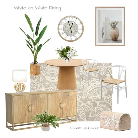 White on White Dining Interior Design Mood Board by Accent on Colour on Style Sourcebook
