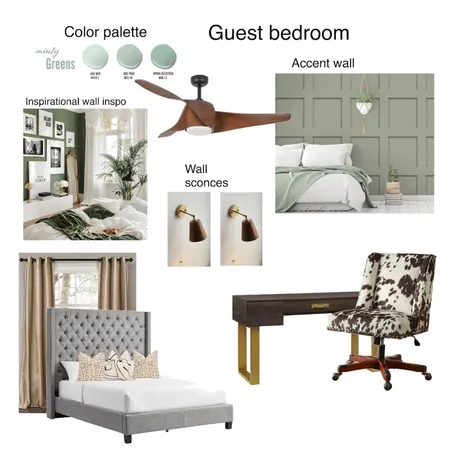 Residential Guest Bedroom Interior Design Mood Board by Cashe Design Company, LLC on Style Sourcebook
