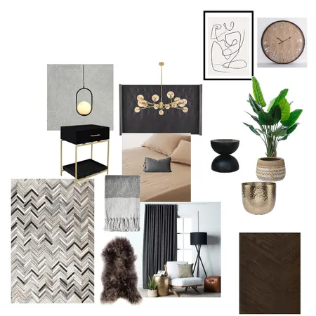dark relaxing bedroom Interior Design Mood Board by KatieFed on Style Sourcebook