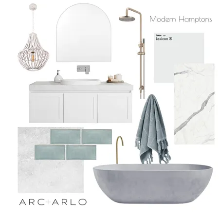 Modern Hamptons Bathroom Interior Design Mood Board by Arc and Arlo on Style Sourcebook