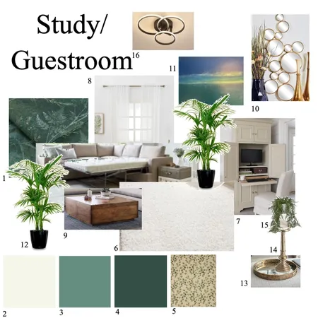 Study/guestroom mod 9 .5 Interior Design Mood Board by Ilja Abbattista on Style Sourcebook