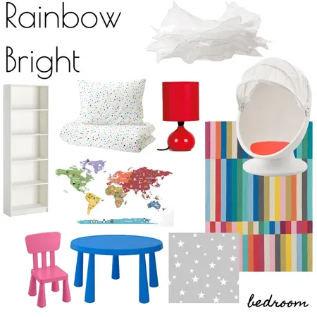 RAINBOW BRIGHT - Anna Laura's bedroom Interior Design Mood Board by RLInteriors on Style Sourcebook