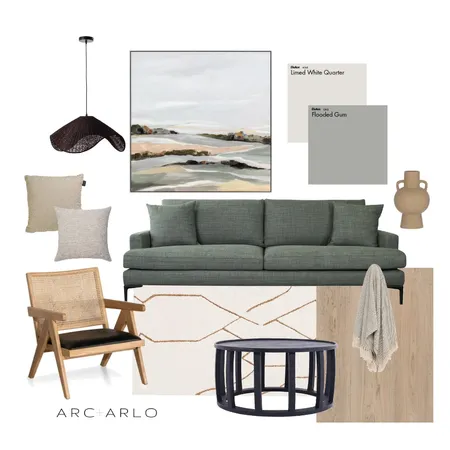 Natural Contemporary Living Room Interior Design Mood Board by Arc and Arlo on Style Sourcebook