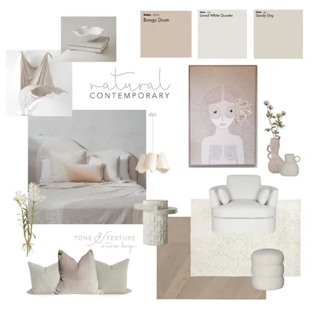 Natural Contemporary Bedroom Interior Design Mood Board by Tone & Texture Interior Design on Style Sourcebook