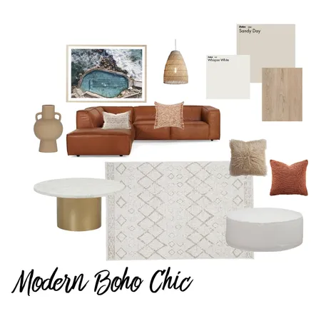 Modern Boho Chic living room Interior Design Mood Board by Playa Interiors on Style Sourcebook