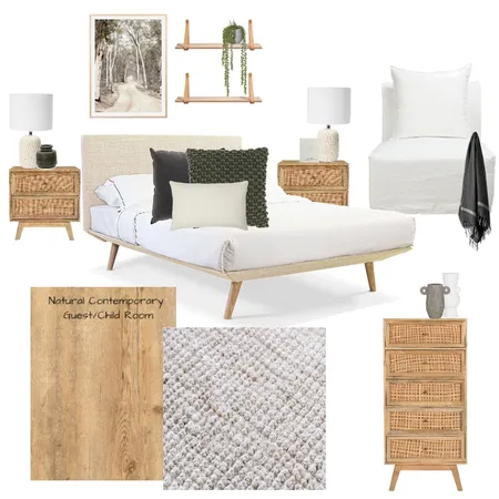 Natural Contemporary Guest/Kids Room Interior Design Mood Board by Melp on Style Sourcebook