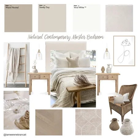 NATURAL CONTEMPORARY MASTER BEDROOM Interior Design Mood Board by Tamee Rene' Brancati on Style Sourcebook