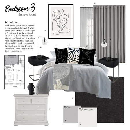 Bedroom 3 Sample Board Interior Design Mood Board by oliviadodd on Style Sourcebook