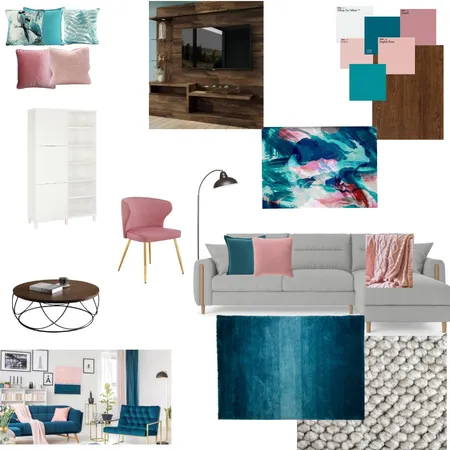pink and blue living Interior Design Mood Board by Ruth Fisher on Style Sourcebook