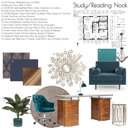 Study/Reading Nook Interior Design Mood Board by brigid on Style Sourcebook