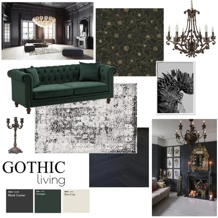Gothic Living Interior Design Mood Board by misaluding on Style Sourcebook
