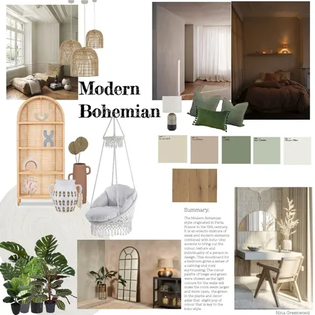 modern Boho Interior Design Mood Board by Nina Greenwood on Style Sourcebook