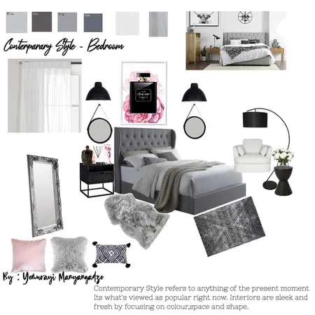 Contemporary bedroom design Interior Design Mood Board by Yemurayi Alice Manyangadze on Style Sourcebook