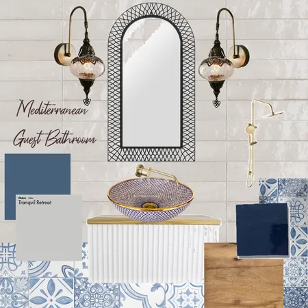 Mediterranean Guest Bathroom Interior Design Mood Board by Snaz-Designs on Style Sourcebook