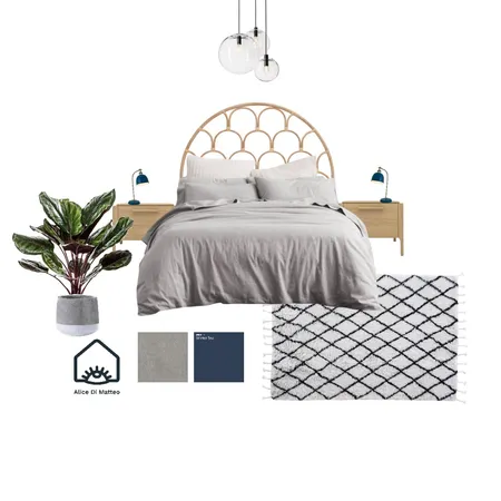 Blue rattan linen bedroom Interior Design Mood Board by ADesignAlice on Style Sourcebook