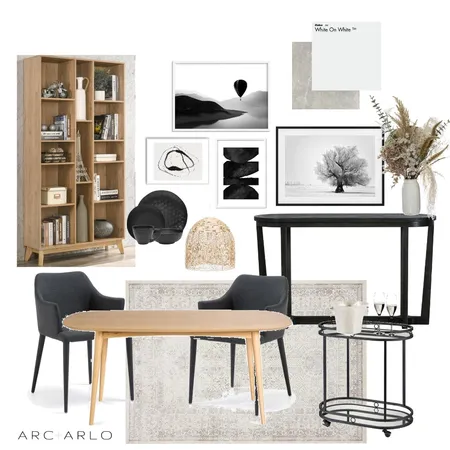 Mono Dining Interior Design Mood Board by Arc and Arlo on Style Sourcebook