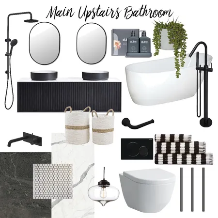 Main Upstairs Bathroom Interior Design Mood Board by Kathy H on Style Sourcebook
