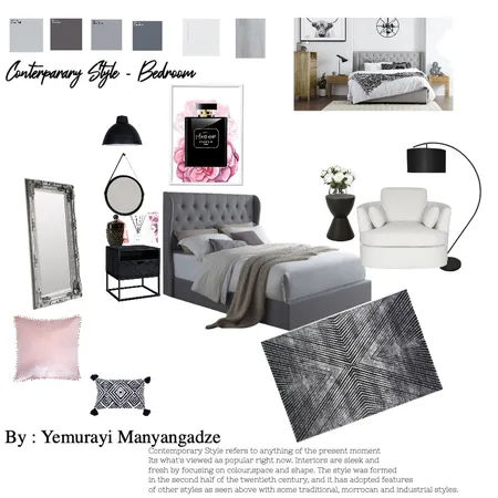 Contemporary bedroom design Interior Design Mood Board by Yemurayi Alice Manyangadze on Style Sourcebook