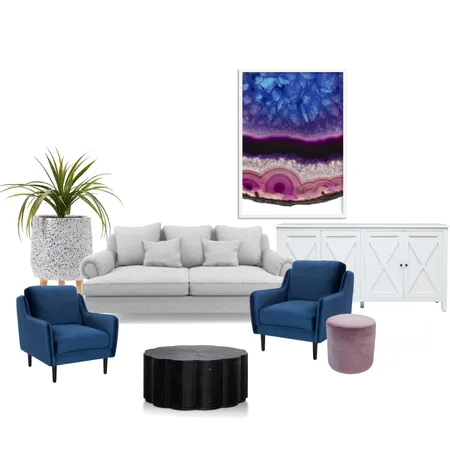 Blue-blue violet-violet Lounge Interior Design Mood Board by Geri Ramsay on Style Sourcebook