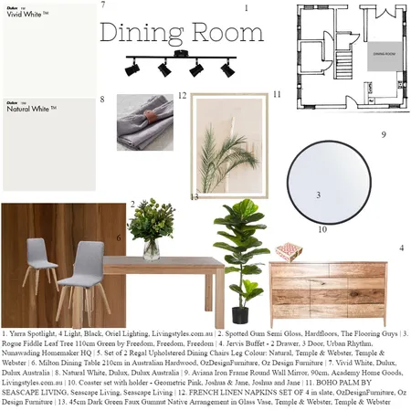 Dining Room Interior Design Mood Board by madison199 on Style Sourcebook