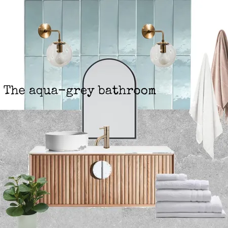 aqua grey bathroom Interior Design Mood Board by Naty_co on Style Sourcebook