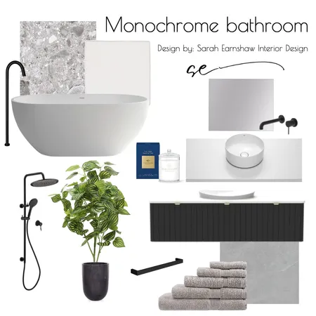 Monochromatic Bathroom Interior Design Mood Board by Sarah Earnshaw Interior Design on Style Sourcebook