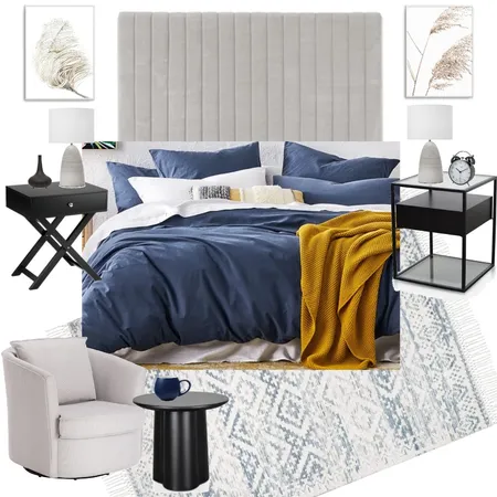 Soft Masculine Bedroom Interior Design Mood Board by Decor n Design on Style Sourcebook
