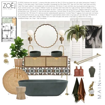 Module 9 Main Bathroom Interior Design Mood Board by Zoe J on Style Sourcebook