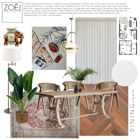 Module 9 Dining Room Interior Design Mood Board by Zoe J on Style Sourcebook