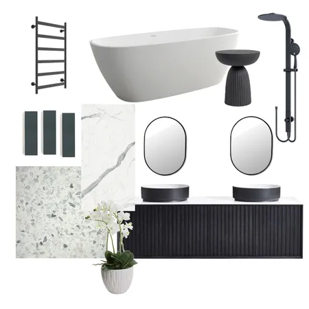 Black & White bathroom Interior Design Mood Board by efolscher on Style Sourcebook