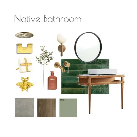 Native moody bathroom Mood Board Interior Design Mood Board by Sheds on Style Sourcebook