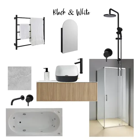 Bathroom black and grey Interior Design Mood Board by Lianalow on Style Sourcebook