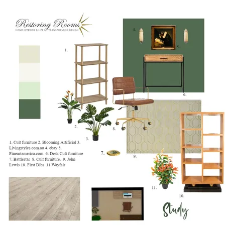 forest deco study Interior Design Mood Board by TransformingRooms on Style Sourcebook