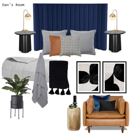 Modern Moody Guest Room Interior Design Mood Board by Harluxe Interiors on Style Sourcebook