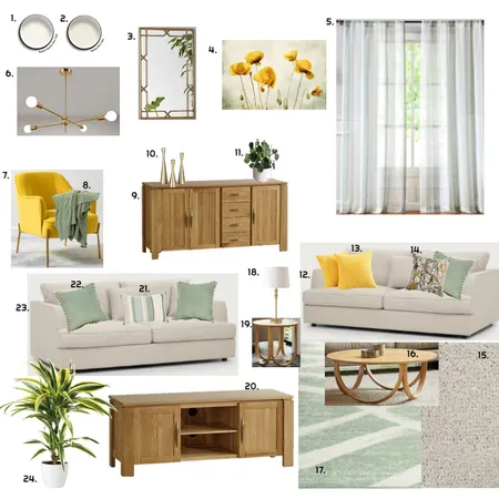Sample Board - Bev's Living Room Interior Design Mood Board by nickylundo on Style Sourcebook