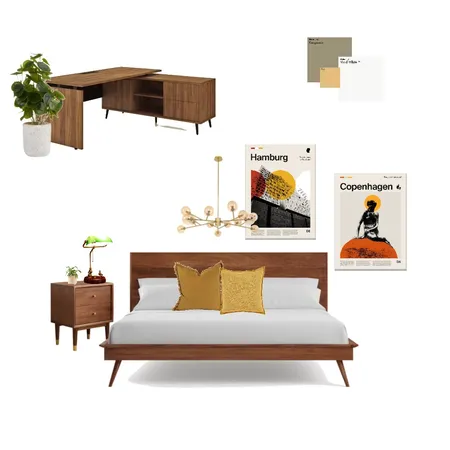 Mid Century Bedroom Interior Design Mood Board by RileyKomacha on Style Sourcebook