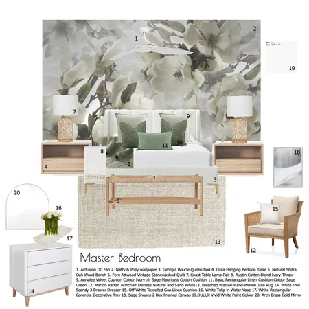 master bedroom sample board Interior Design Mood Board by brewilliams on Style Sourcebook