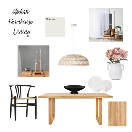 Modern Farmhouse Dining Interior Design Mood Board by insidehomedesign on Style Sourcebook