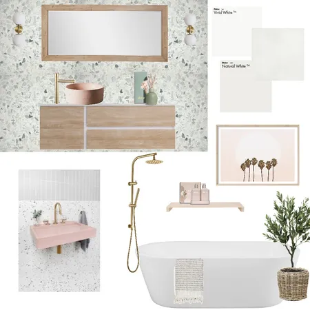 Soft Terrazzo Bathroom Interior Design Mood Board by Stacey Newman Designs on Style Sourcebook