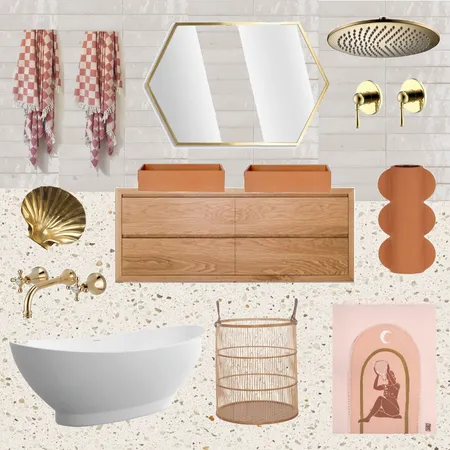 boho bathroom Interior Design Mood Board by jaydekellaway on Style Sourcebook