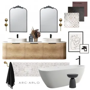 Dark Luxe Bathroom Interior Design Mood Board by Arc and Arlo on Style Sourcebook